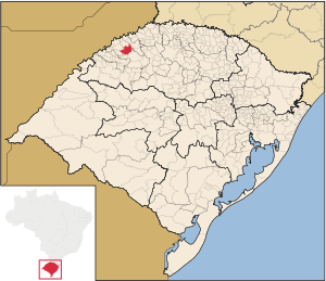 Mapa do Rio Grande do Sul, Santa Rosa destacado